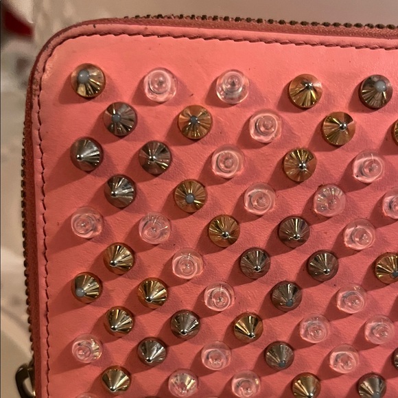 Christian Louboutin Pink Studded Wallet - Picture 3 of 14